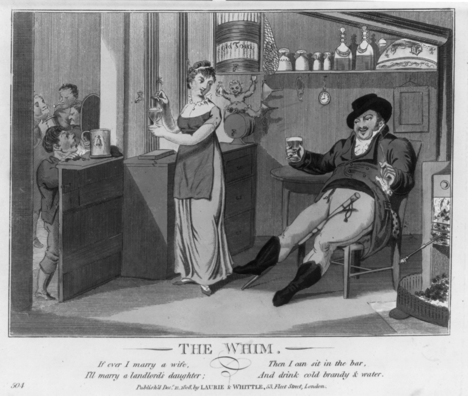 The whim, London : Publish'd by Laurie & Whittle, 53 Fleet Street, 1808 Decr. 12. — antique engraving