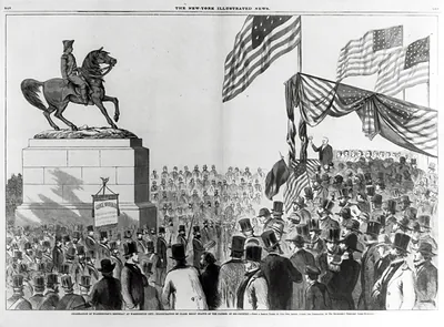 Celebration of Washington's Birthday at Washington City; Inauguration of Clark Mills' Statue of the Father of his Country