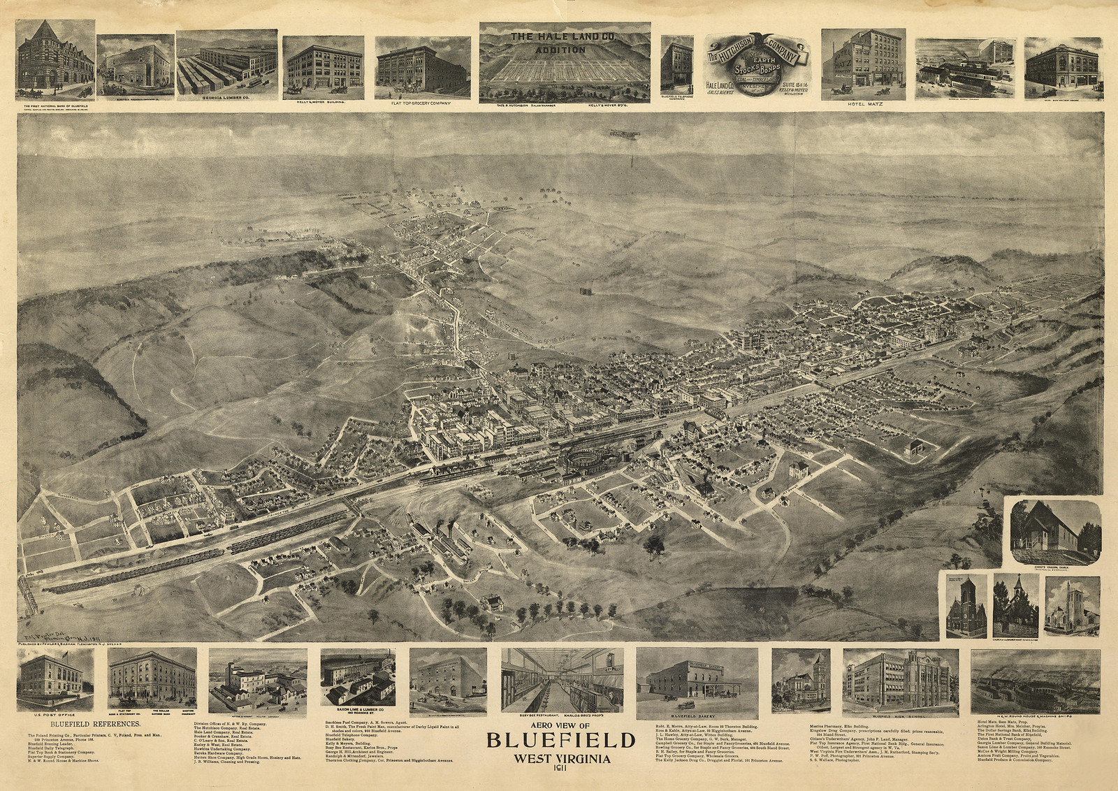 Bluefield, West Virginia, 1911, 1911 — antique map