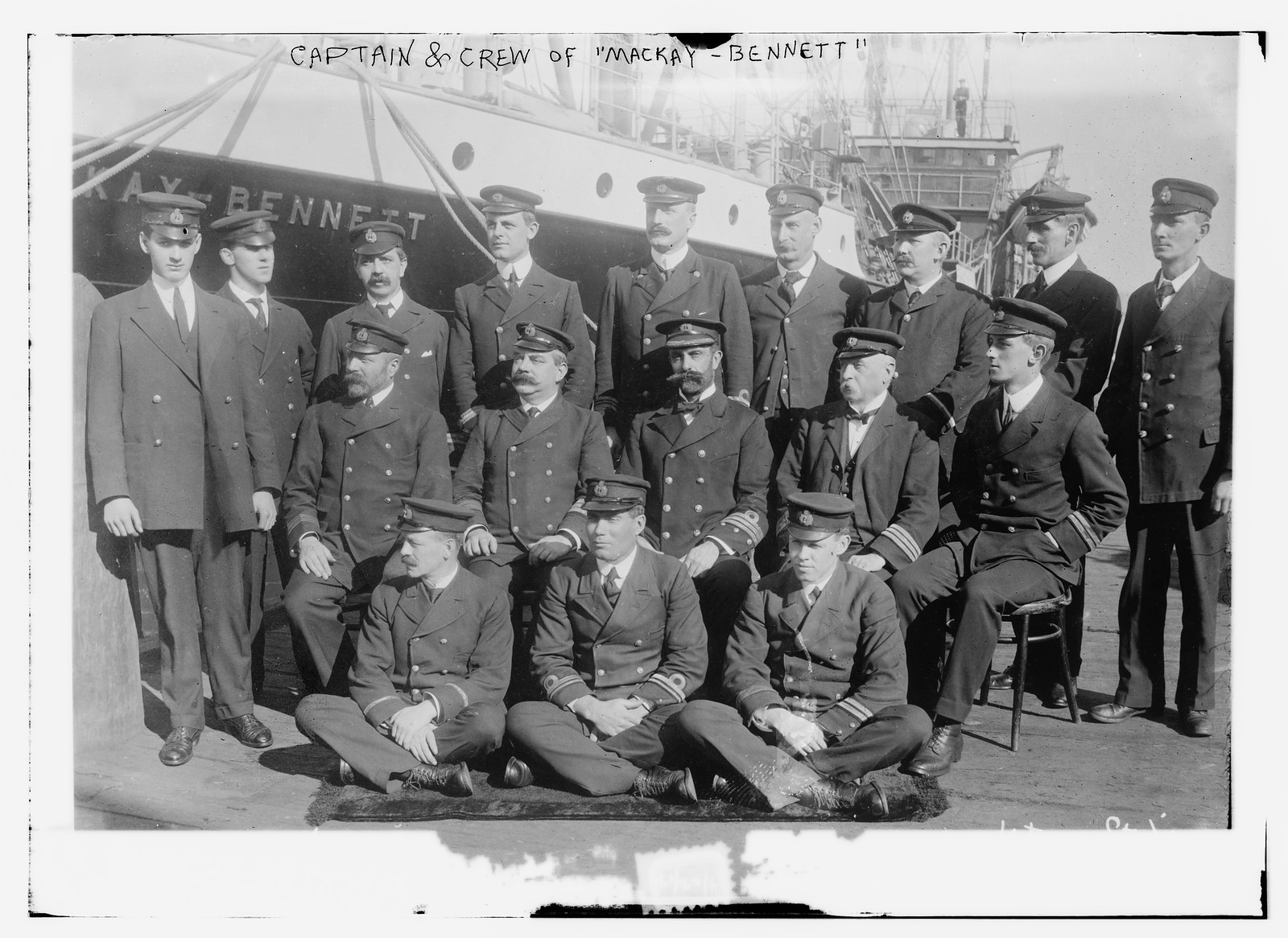 Capt. and crew of MACKAY-BENNETT, n/a — historic photograph