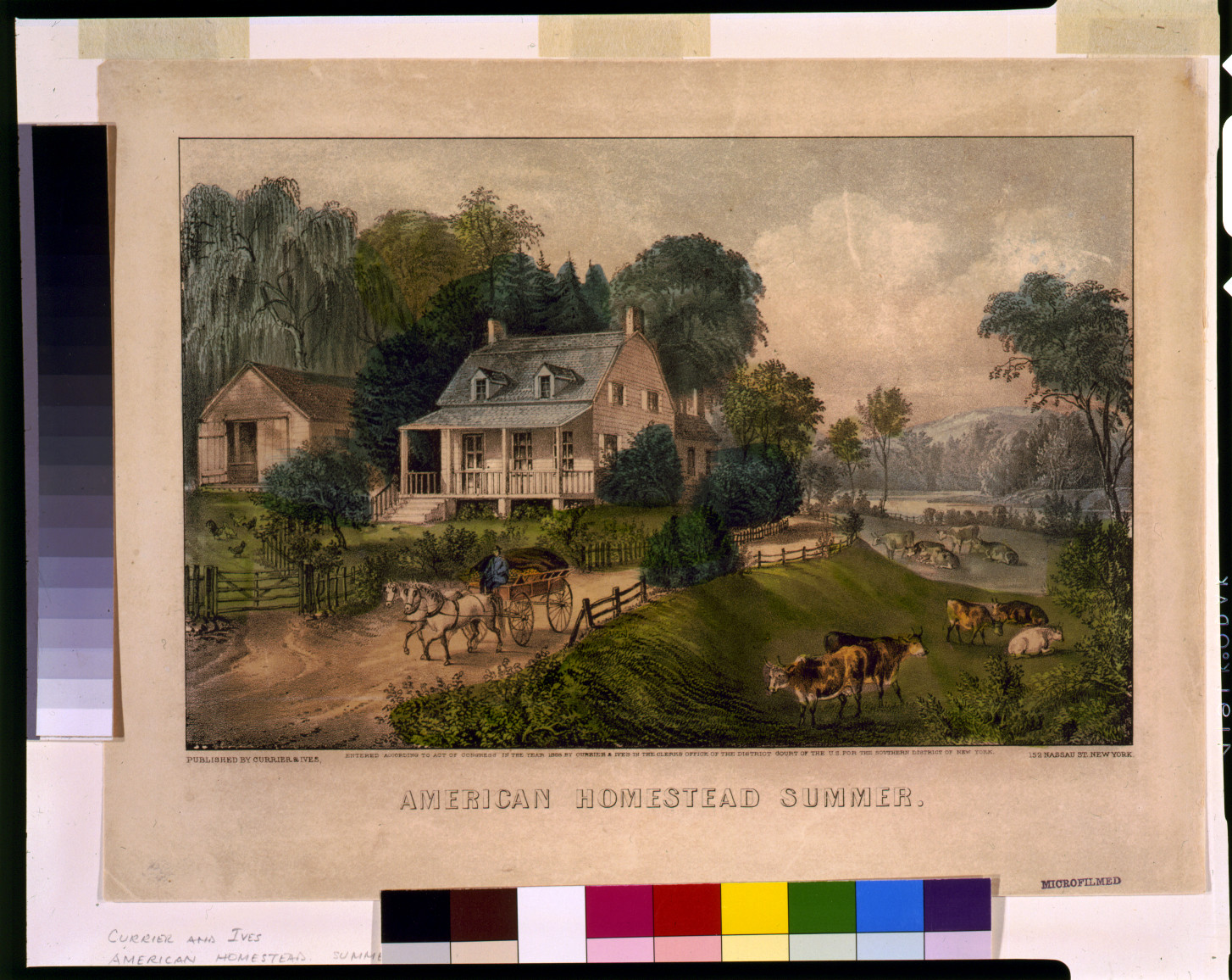 American homestead summer, [New York] : Currier & Ives, 1868. — antique lithograph