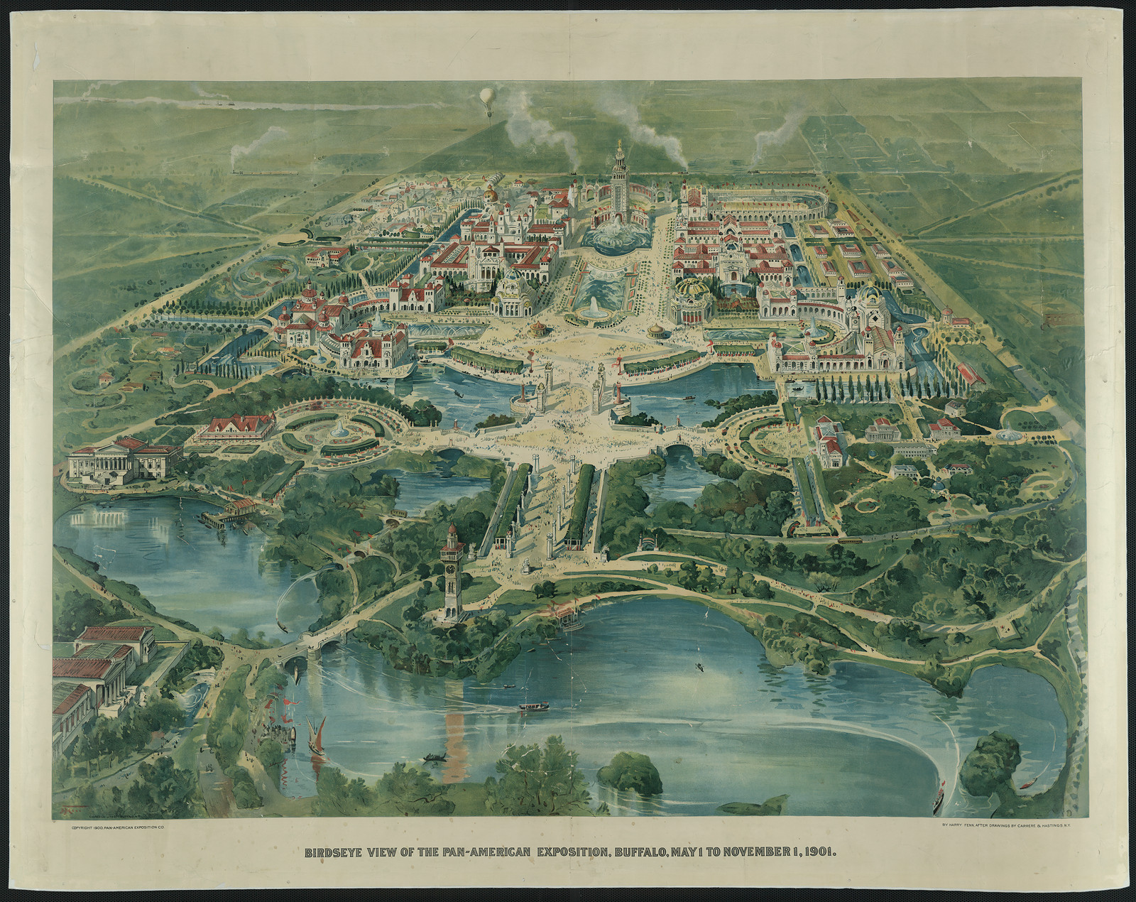 Birdseye view of the Pan-American exposition, Buffalo, May 1 to November 1, 1901, [Buffalo] : Pan-American Exposition Co., c1900. — historic print