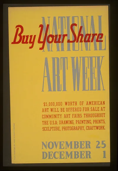 National Art Week Buy your share / designed & made by Iowa Art Program W.P.A.