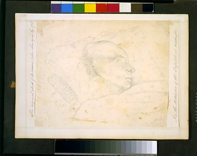 The original sketch of Mr. Adams, taken when dying by A.J.S. in the Rotunda of the Capitol at Washington