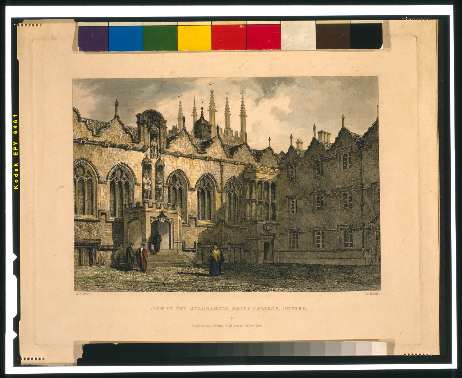 View in the quadrangle, Oriel College, Oxford / J.S. Prout ; G. Hollis., Oxford : Published by J. Ryman, 1836. — antique engraving