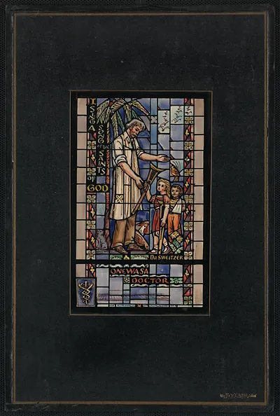 Design for stained glass: Isinga Song of the Saints of God