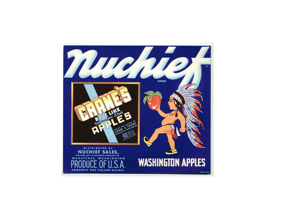 Nuchief Brand Washington Apples Crate Label — historic image