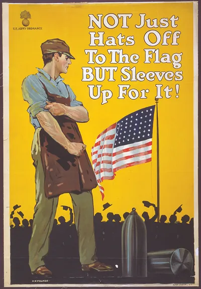 Not just hats off to the flag but sleeves up for it! / A. H. Palmer ; Alpha Litho. Co. Inc., N.Y.