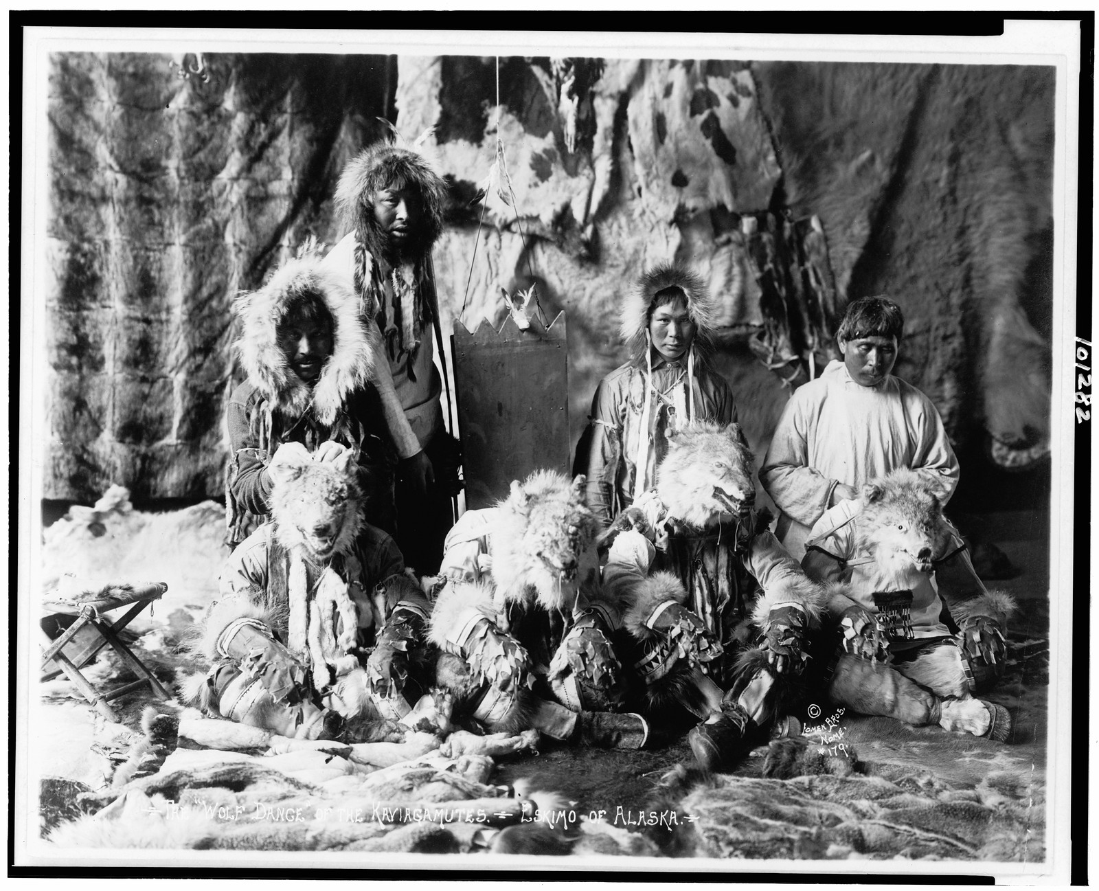 The Wolf dance" of the Kaviagamutes. Eskimo of Alaska", c1914. — historic photograph