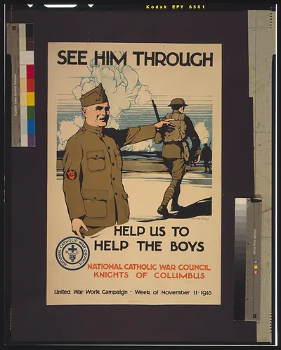 See him through--Help us to help the boys / Burton Rice American Lithographic Co. N.Y.