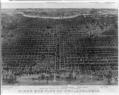 Birds eye view of Philadelphia