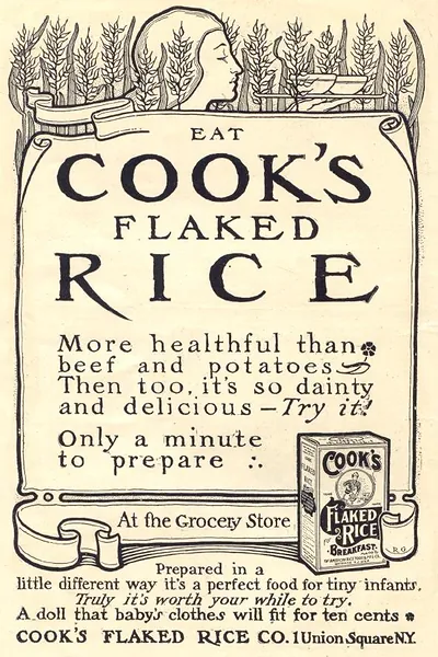 Eat Cook's Flaked Rice advertisement, Cook's Flaked Rice Co.