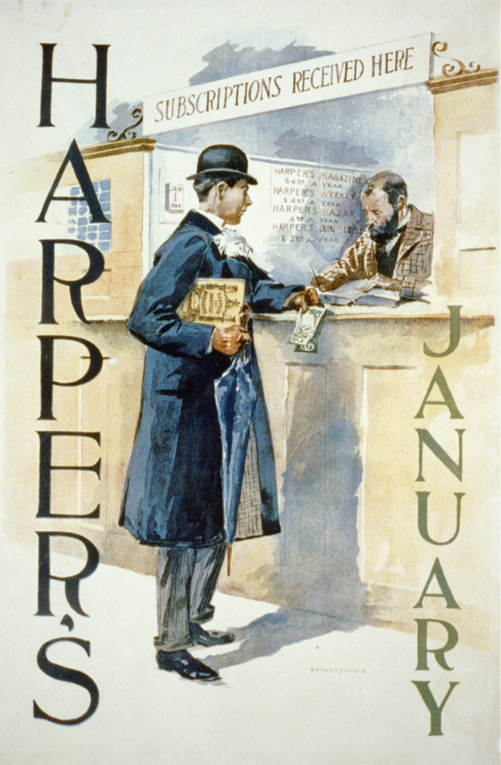 Harper's [for] January, 1894 — vintage poster
