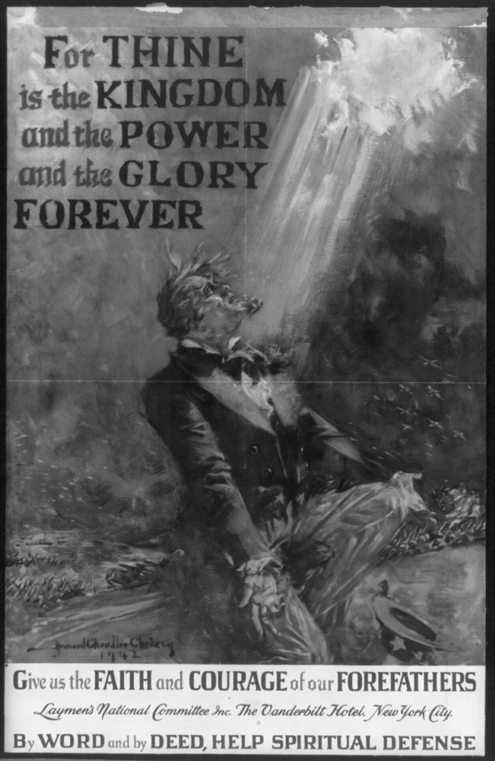 For thine is the kingdom...power...glory... — vintage poster