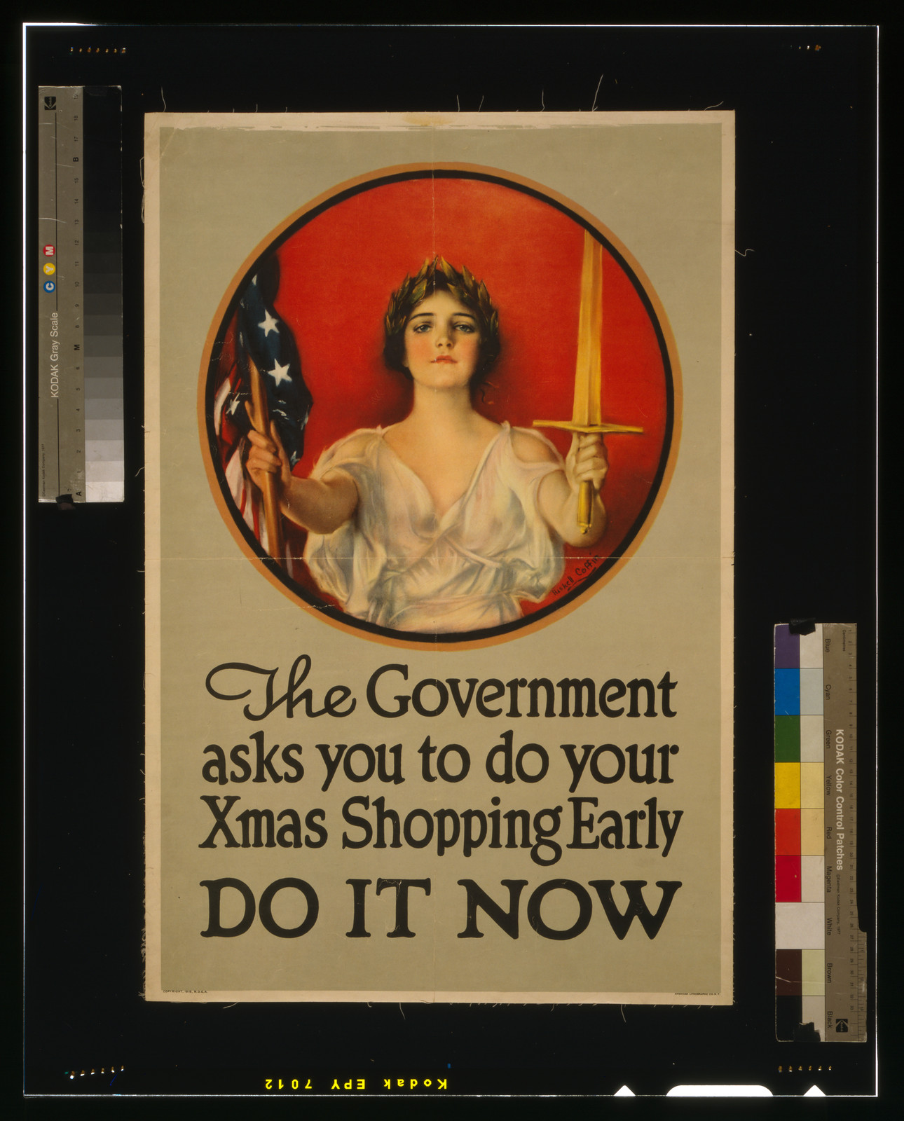 The government asks you to do your Xmas shopping early--Do it now / Haskell Coffin American Lithographic Co. N.Y., 1918 — vintage poster