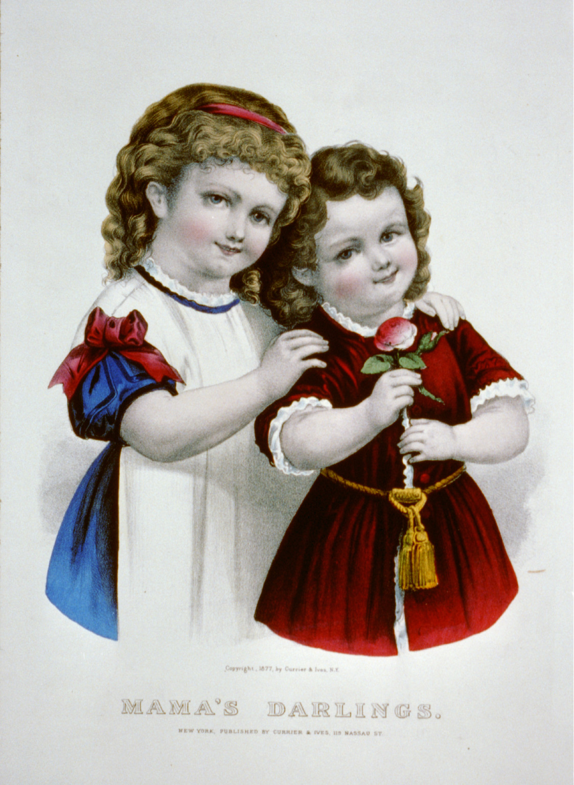Mama's darlings, New York : Published by Currier & Ives, c1877. — antique lithograph