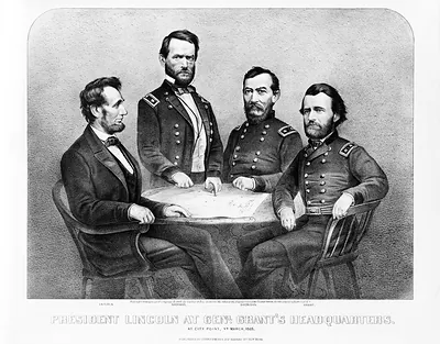 President Lincoln at Gen. Grant's Headquarters, at City Point, Va.