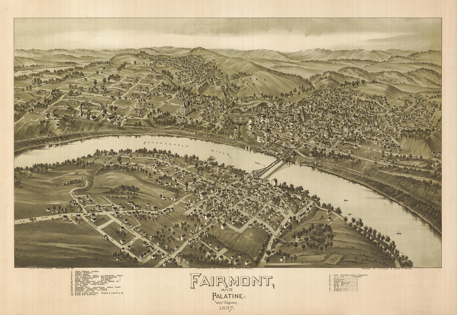 Fairmont, West Virginia, 1897, 1897 — antique map