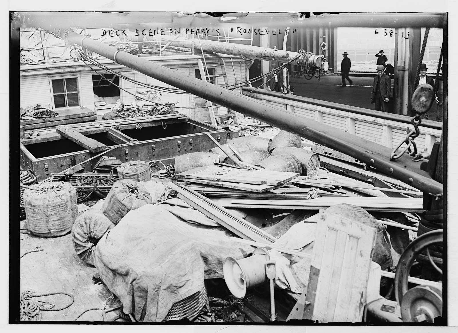 Deck of Peary's "Roosevelt", New London, Conn., n/a — historic photograph
