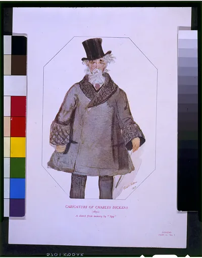 Caricature of Charles Dickens (1870) / a sketch from memory by Spy.""