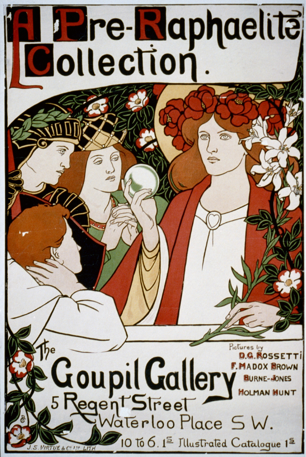 A Pre-Raphaelite collection / GR., [London] J.S. Virtue & Co. Ltd. Lith., [1897] — vintage poster