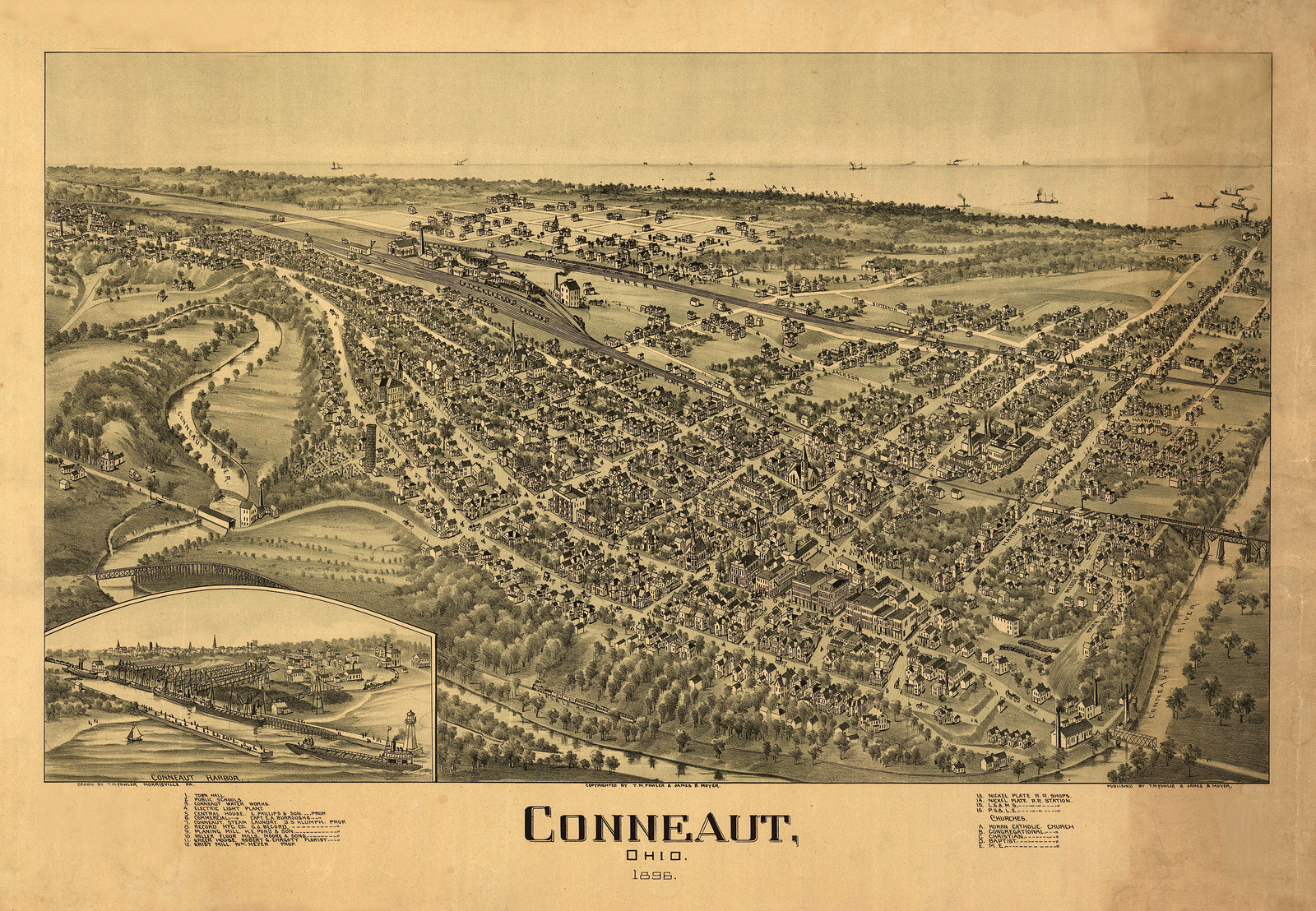 Conneaut, Ohio, 1896, 1896 — antique map