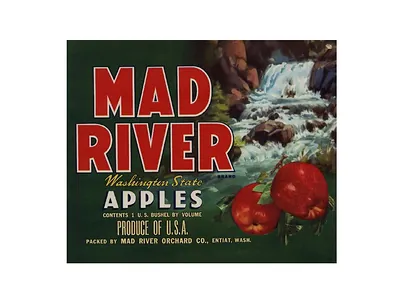 Mad River Washington State Apples crate label