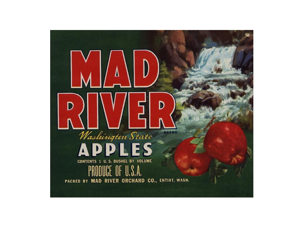 Mad River Washington State Apples crate label — historic image