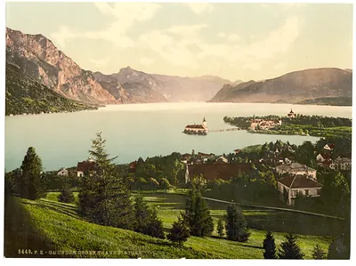 Gmunden view towards Traunkirchen Upper Austria Austro-Hungary
