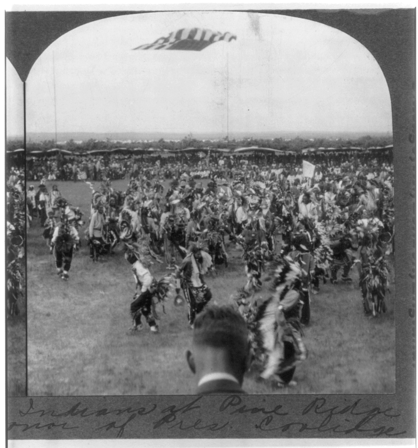 Dance of Sioux Indians of Pine Ridge Agency, performed in honor of Pres. Coolidge, c192- Dec. 12. — historic photograph