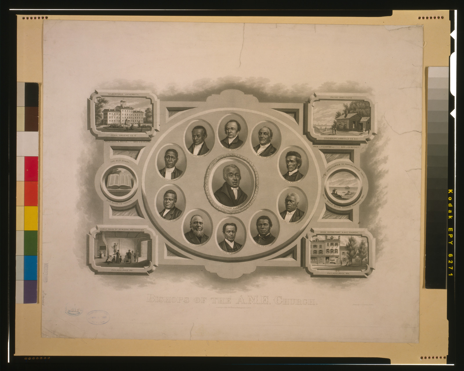 Bishops of the A.M.E. Church, Boston : J.H. Daniels, c1876. — antique lithograph