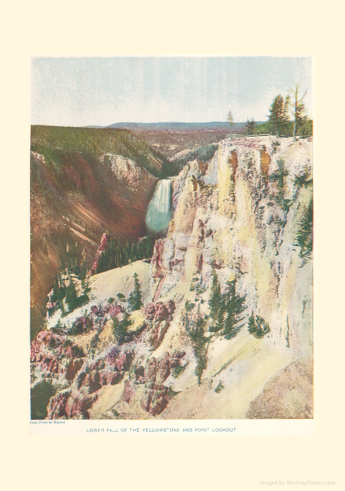 Lower Fall of the Yellowstone and Point Lookout — historic image