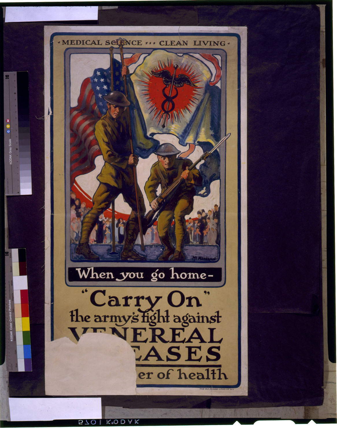 When you go home - carry on the armys fight against venereal diseases / McMennamin., 1919 — vintage poster