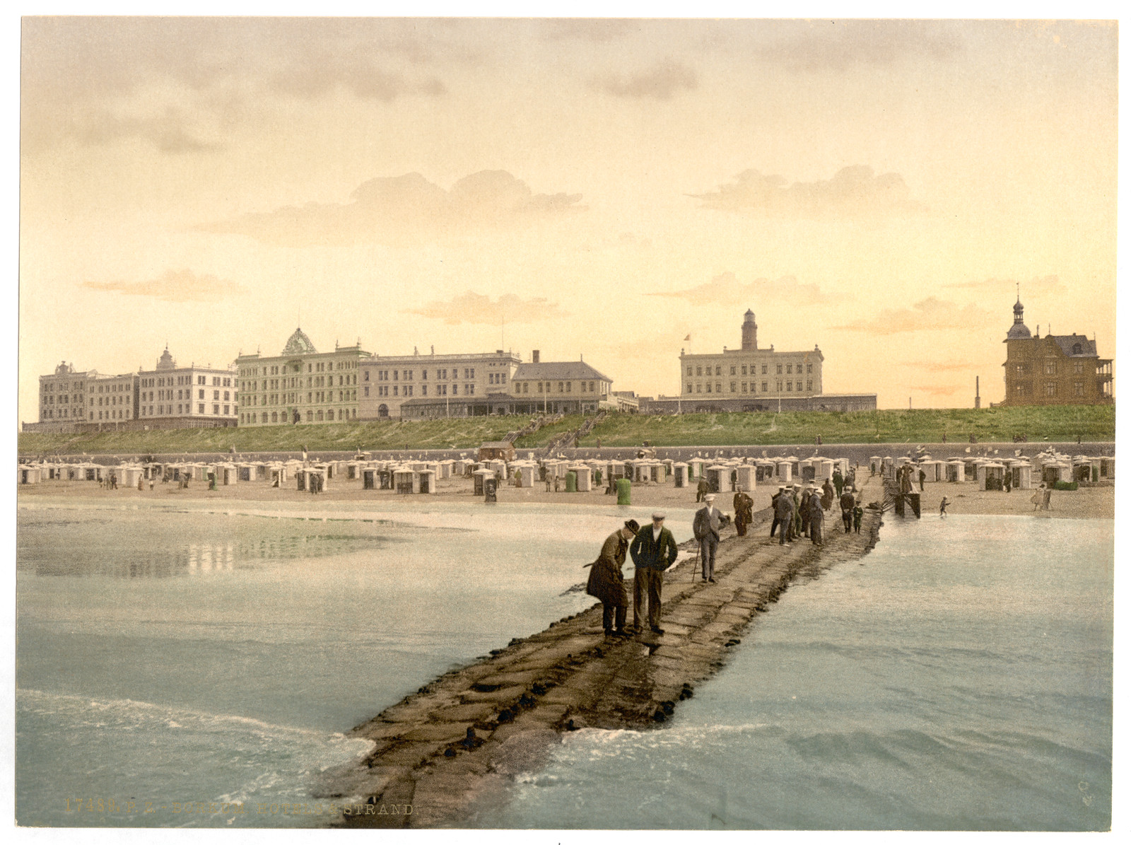 Hotels and beach Borkum Schleswig-Holstein Germany, [between ca. 1890 and ca. 1900]. — historic print