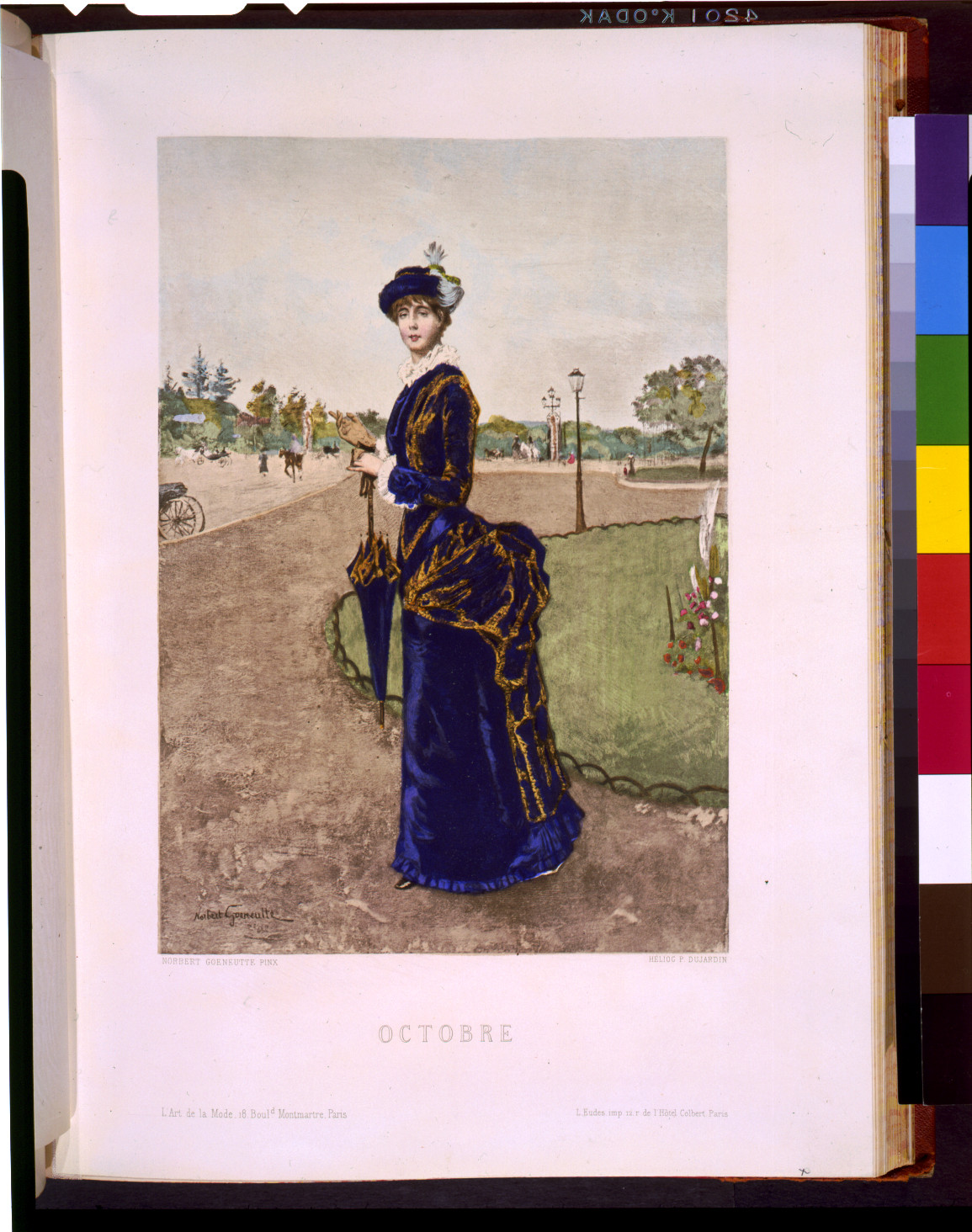 Octobre / Norbert Goeneutte pinx ; Héliog P. Dujardin., Paris : L. Eudes, imp., [published 1881] — antique lithograph