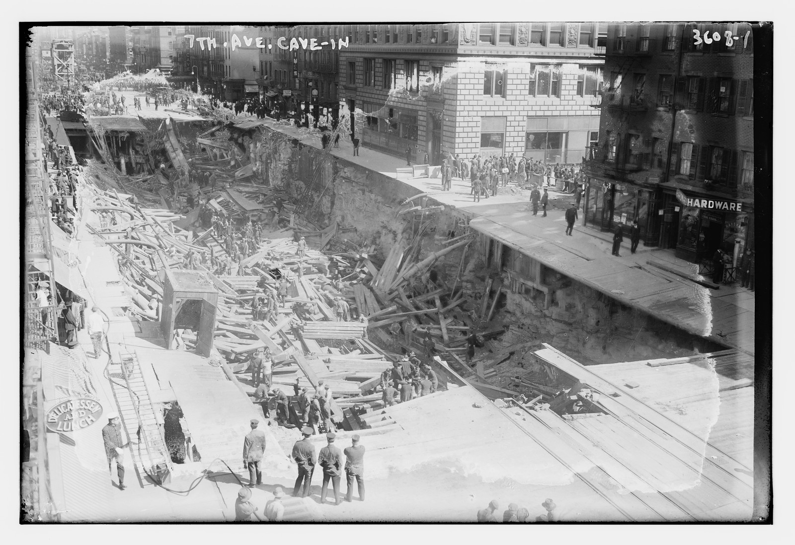 7th Ave. cave-in, n/a — historic photograph