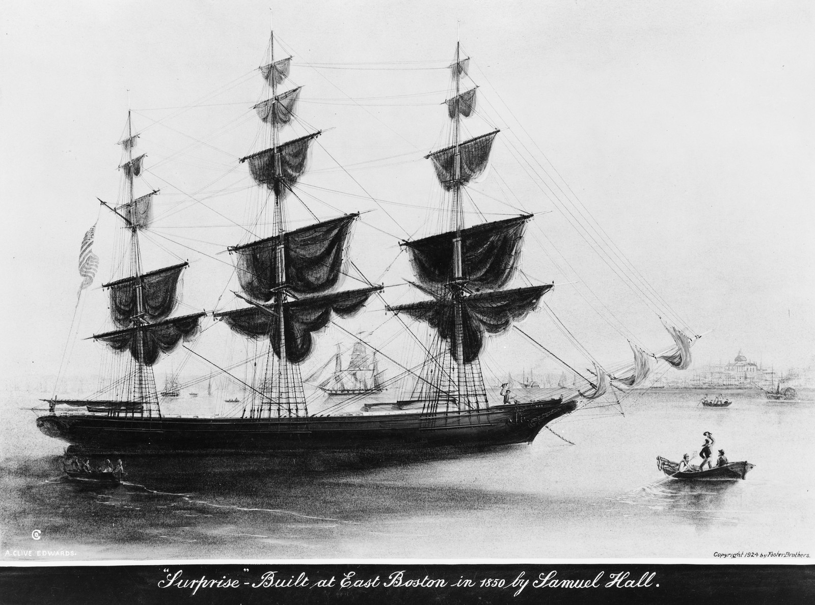 Surprise" - built at East Boston in 1850 by Samuel Hall", c1924. — historic photograph