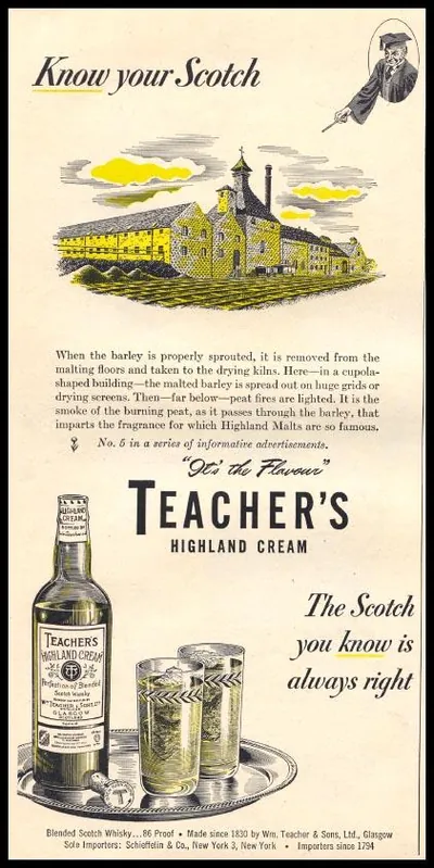 Know your Scotch: Teacher's Highland Cream whisky advertisement