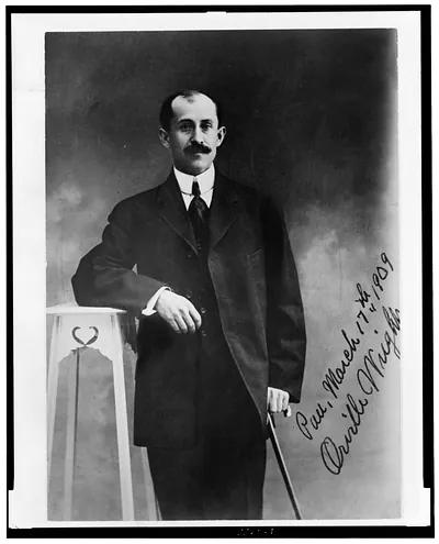 [Orville Wright, three-quarter length portrait, standing, facing front]
