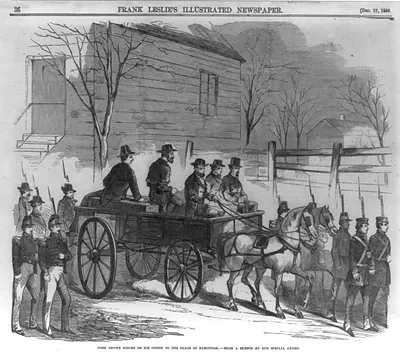 John Brown riding on his coffin to the place of execution [Charlestown, W. Va.]