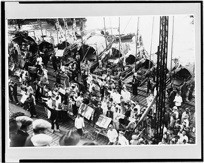 Hong Kong--Wharf scene