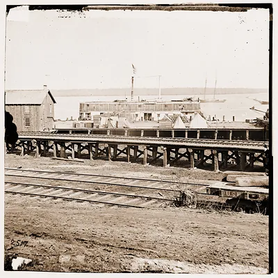 City Point Virginia. Railroad tracks and dock