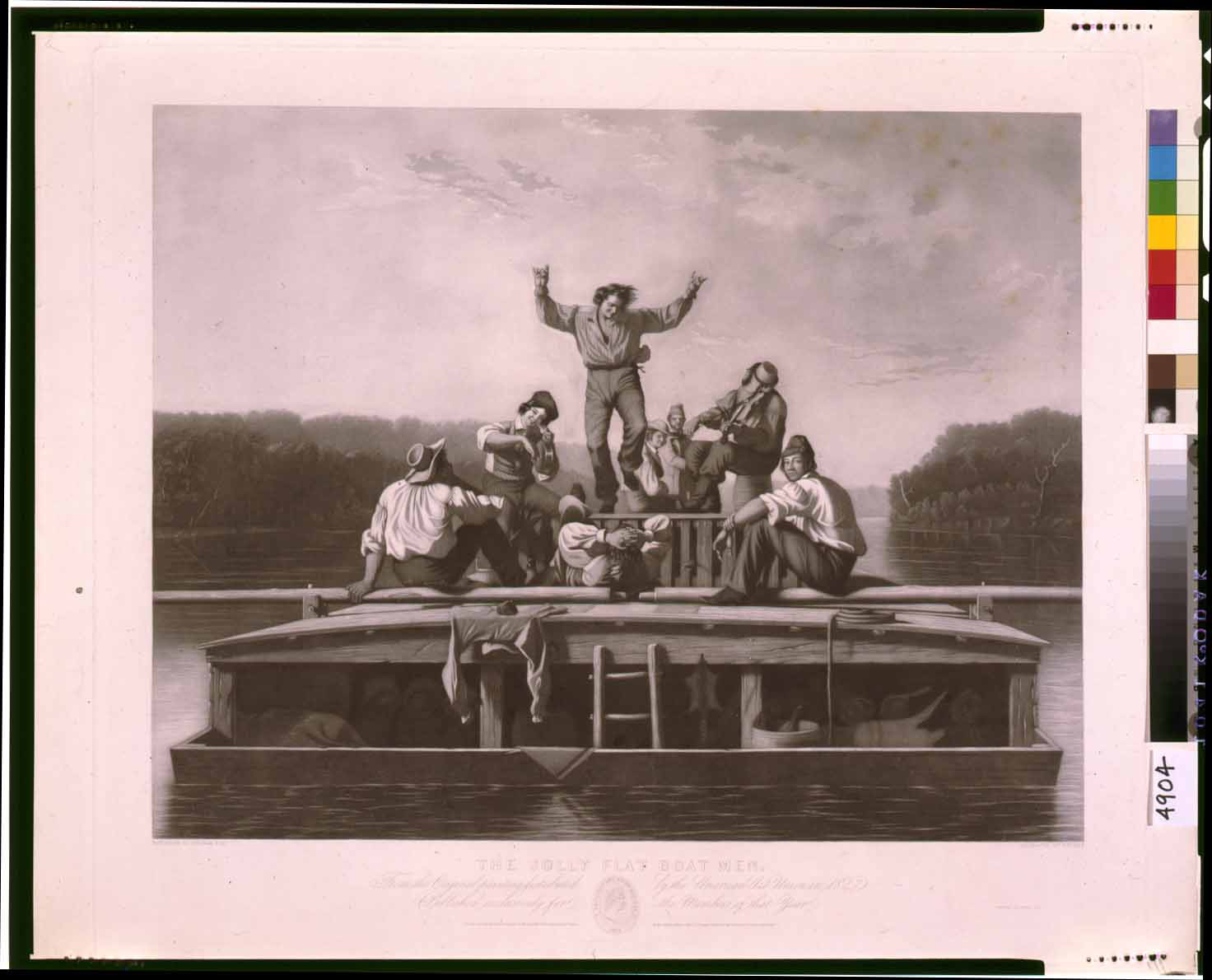 The jolly flat boat men / painted by G.C. Bingham, esq. ; engraved by T. Doney ; printed by Powell & Co., c1847. — historic print