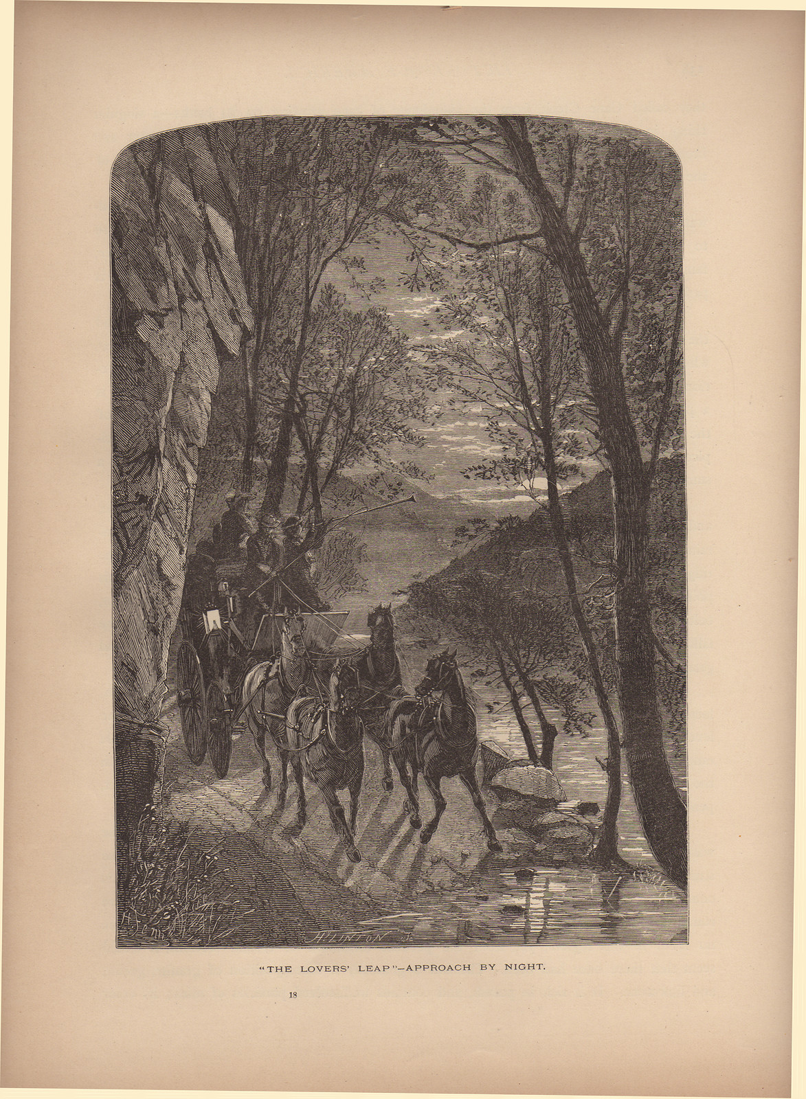 The Lovers' Leap—Approach by Night — historic image