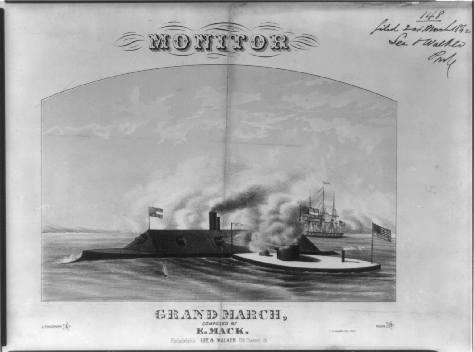 Monitor Grand March, c1862. — antique lithograph