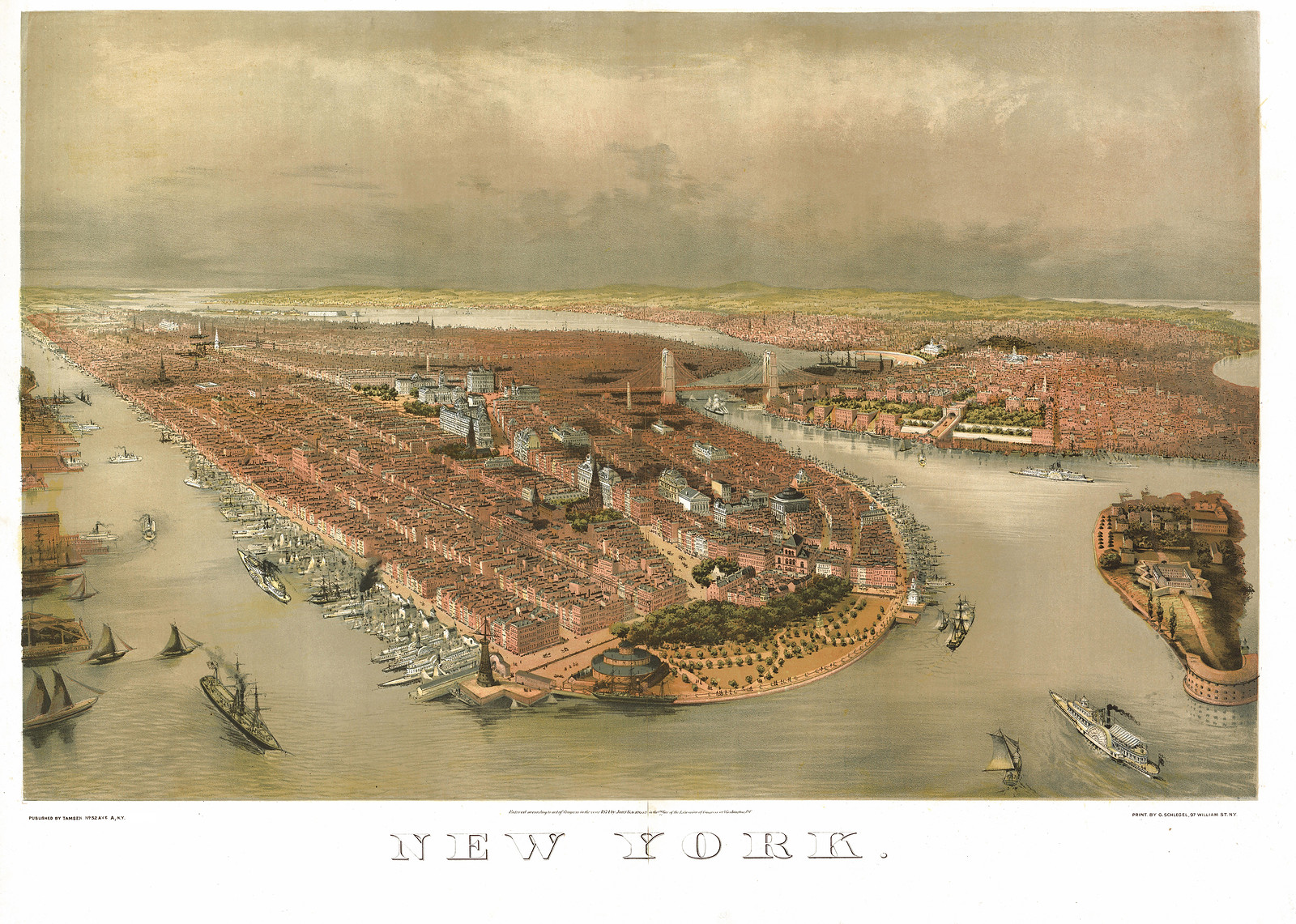 New York, New York, 1874, 1874 — antique map
