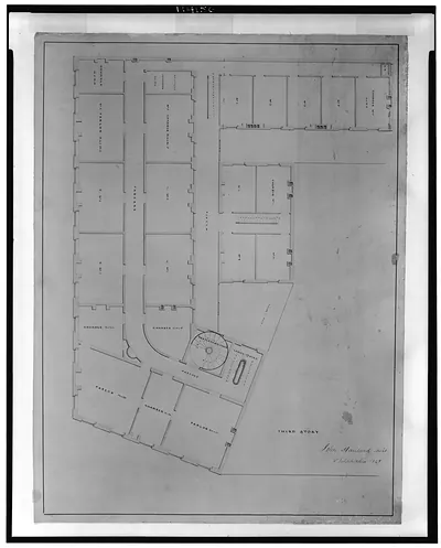 [Hotel for Azariah Fuller, (Kirkwood House), Pennsylvania Avenue and 12th Street, N.W., Washington, D.C. Third story floor plan]