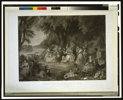 The pic nic on the fourth of July A day to be remembered" / painted by Lilly M. Spencer ; engraved by Saml. Hollyer & J. Rogers."