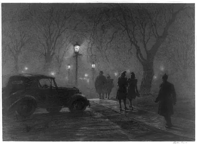 Misty night, Danbury