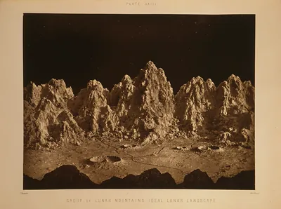 Group of lunar mountains - ideal lunar landscape / J. Nasmyth ; (Woodbury).